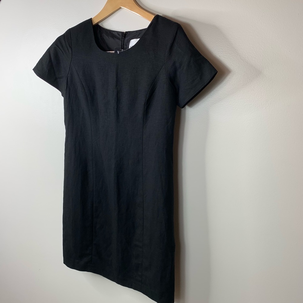 NWT Adolfo Studio Linen/ Rayon Black Dress 4P